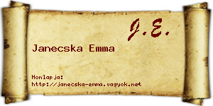 Janecska Emma névjegykártya